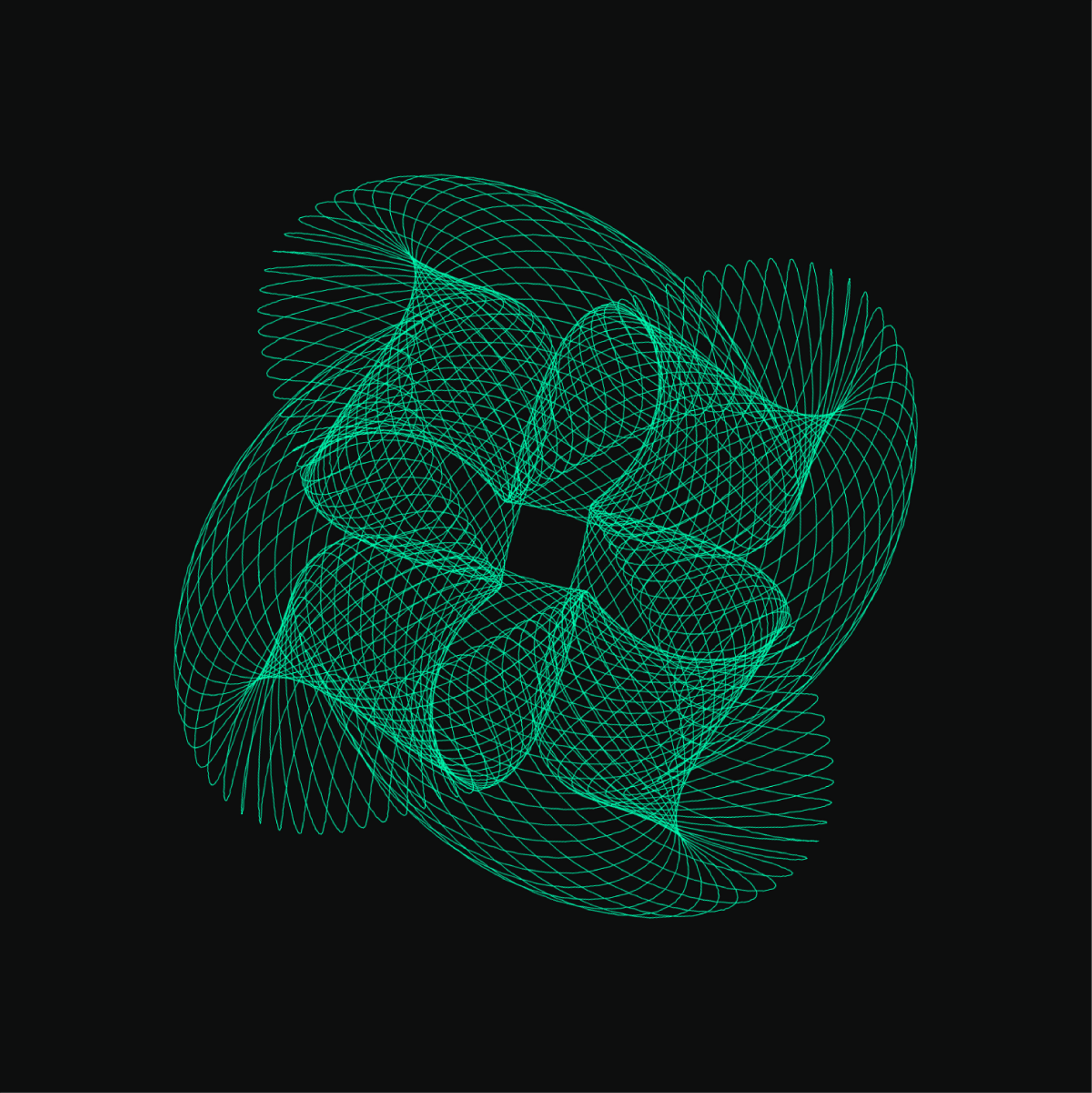 Spirograph Generative Art Green