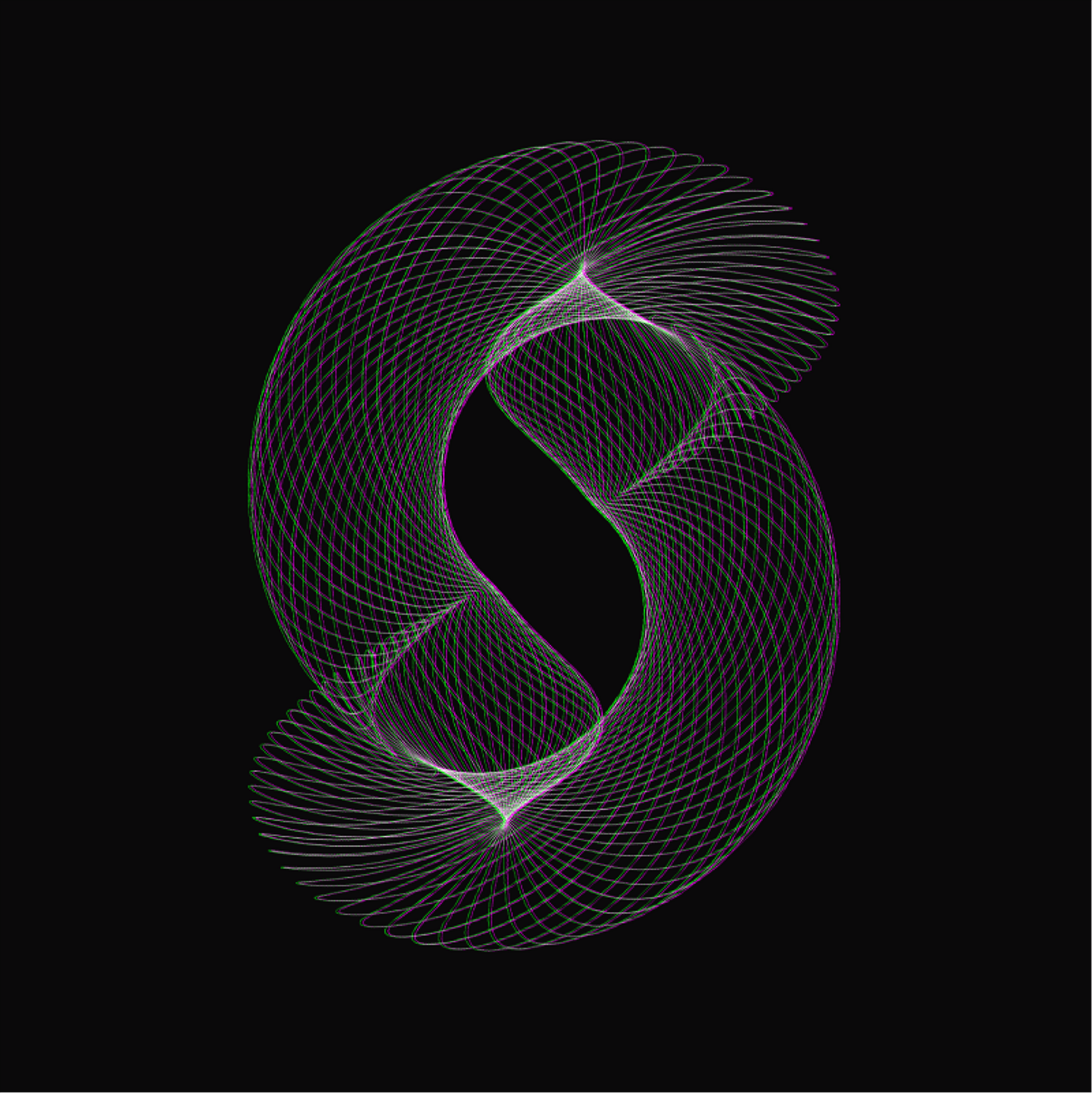 Spirograph Generative Art White