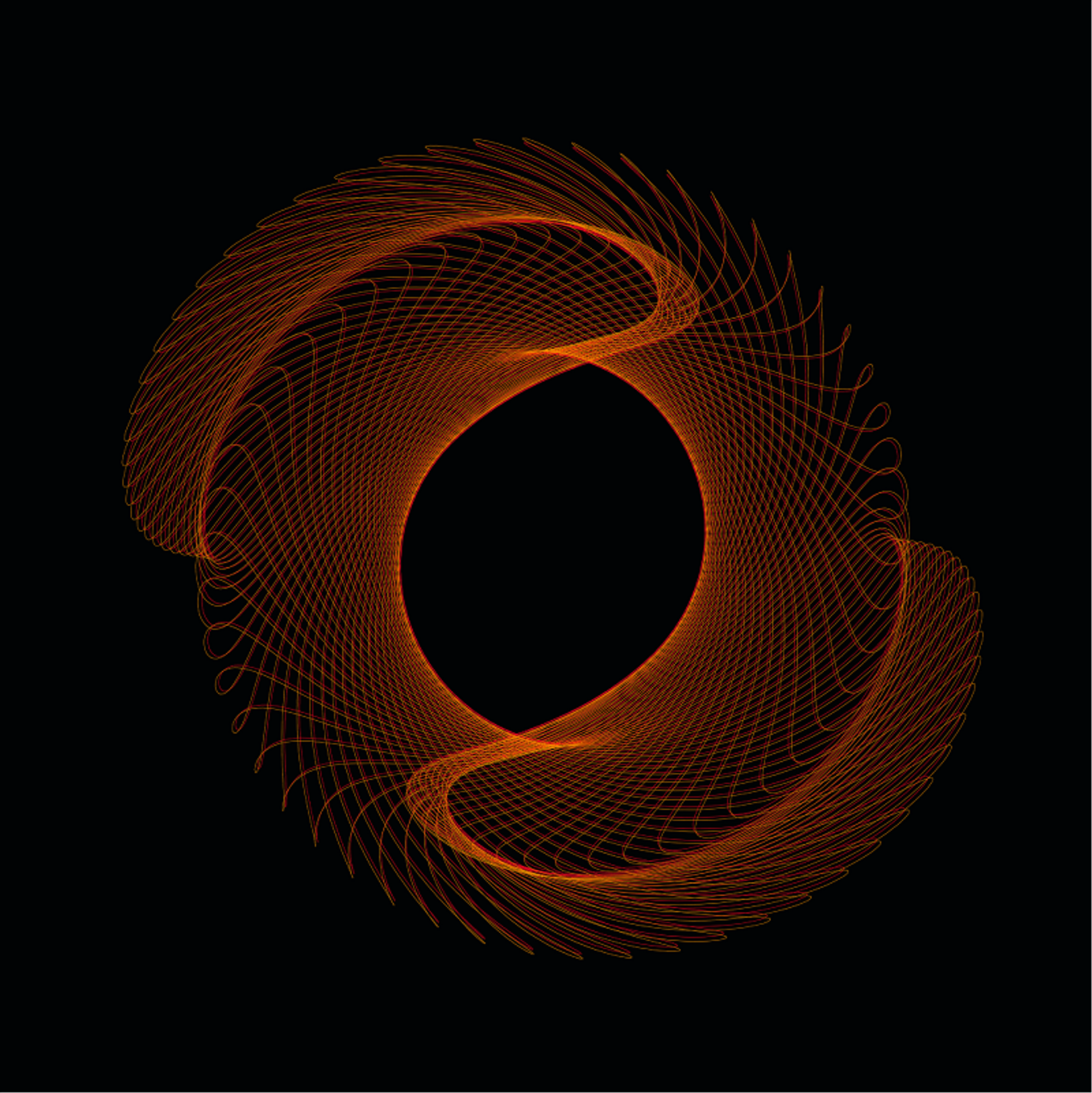 Spirograph Generative Art Orange