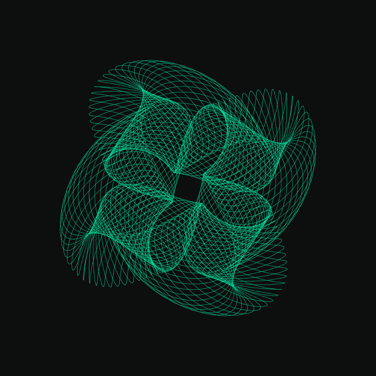 Spirograph Generative Art Green