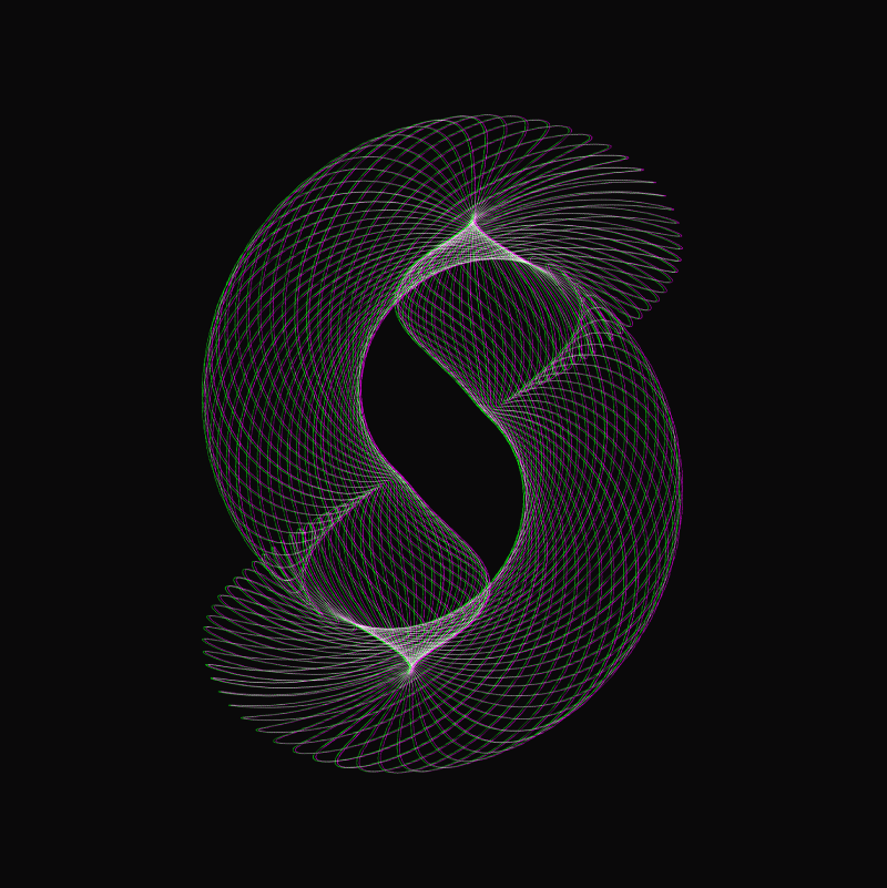 Spirograph Generative Art White