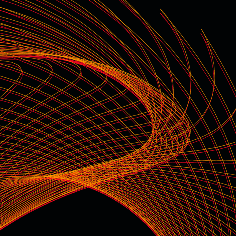 Spirograph Generative Art Orange Crop 2