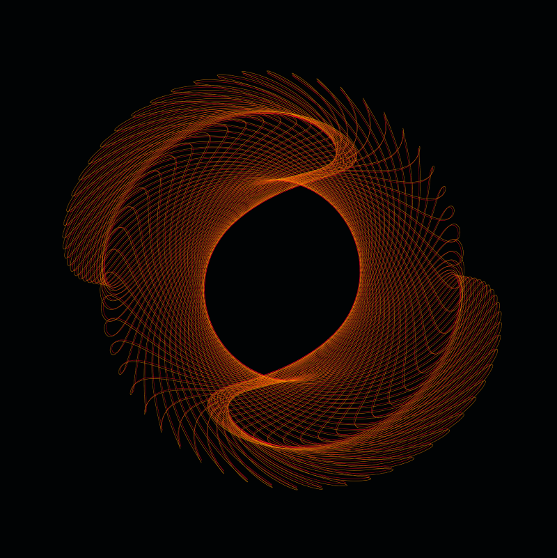 Spirograph Generative Art Orange